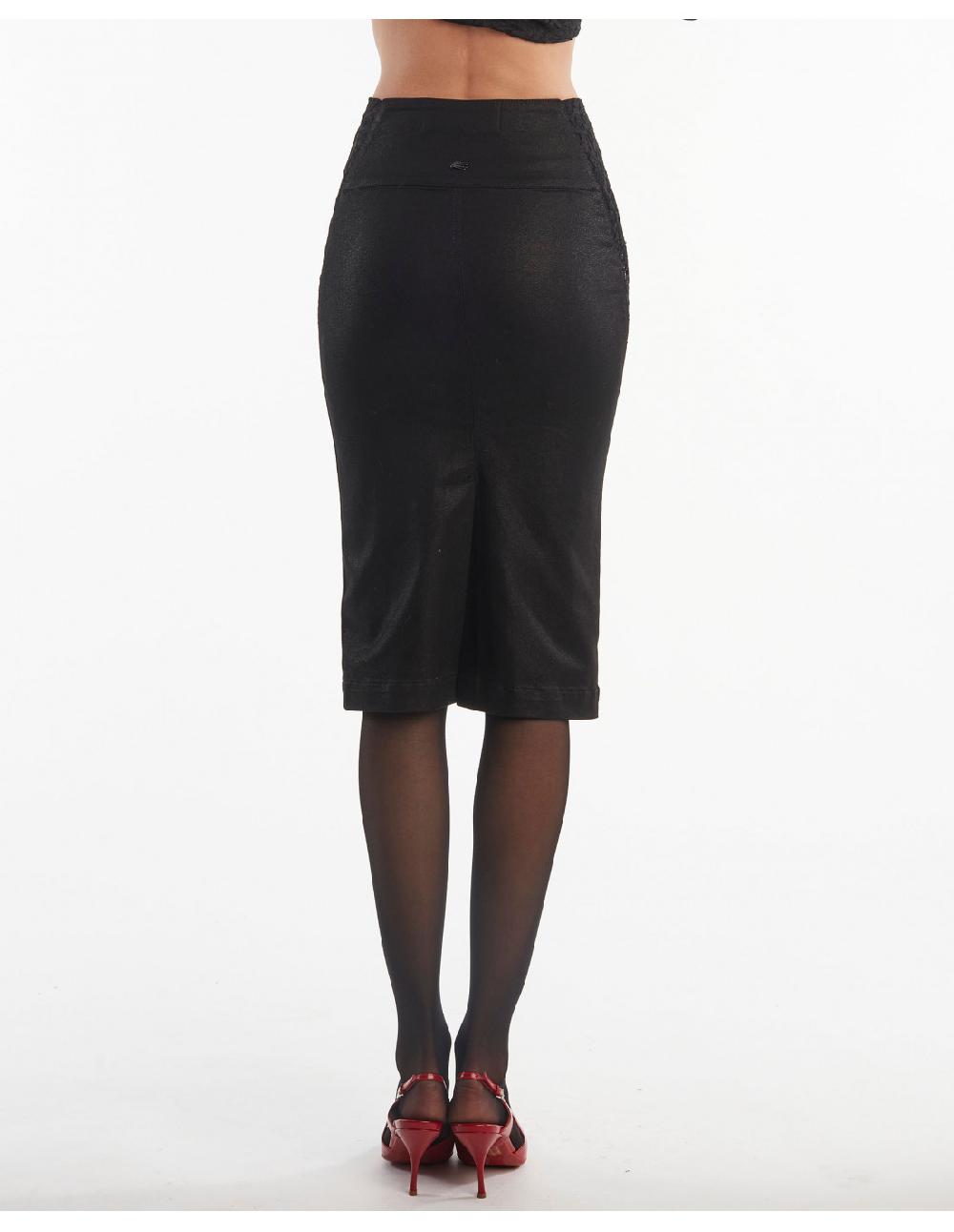 Angelo marani GONNA A TUBINO SPALMATA C/INS. IN PIZZO Shopping Online