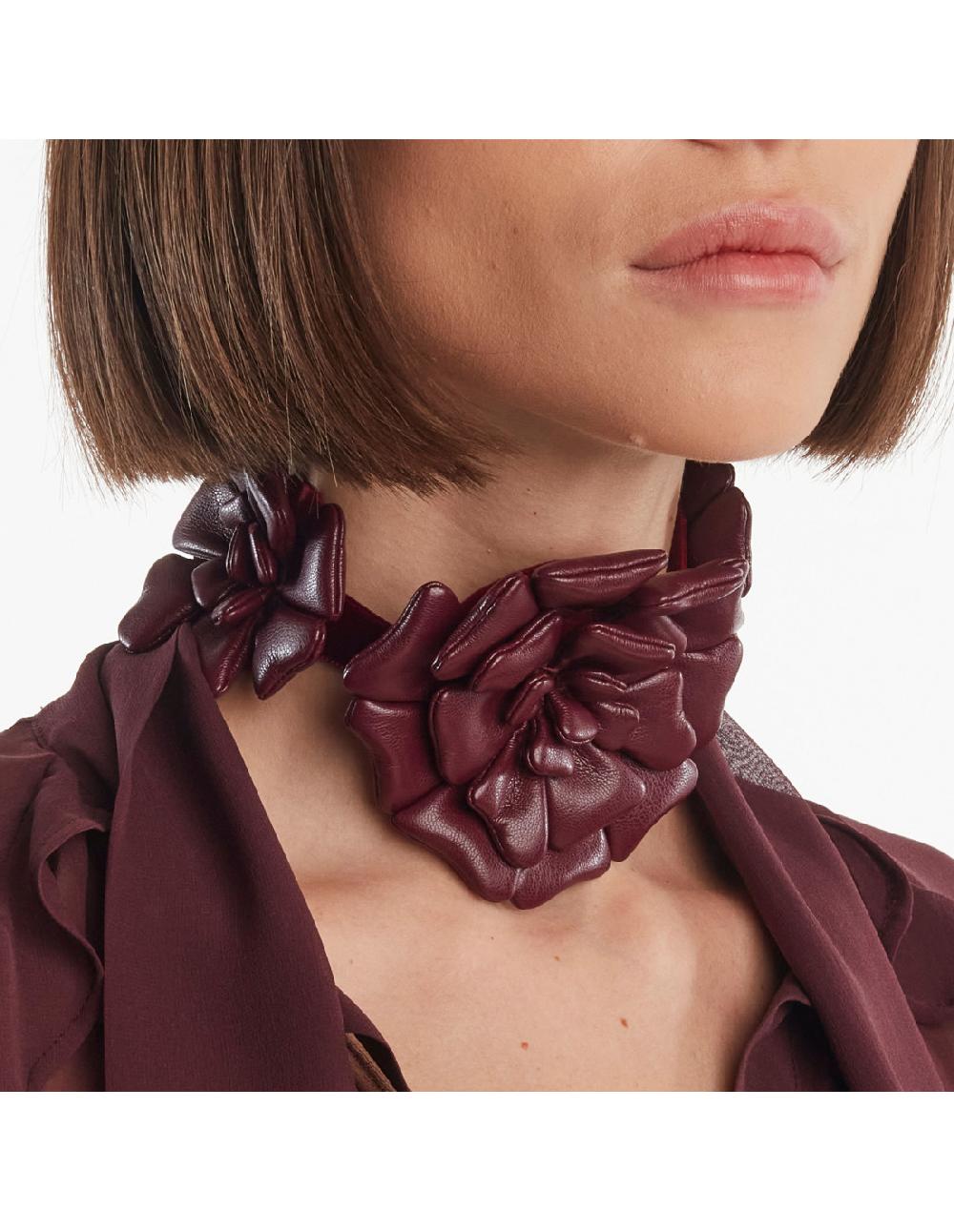Angelo marani CHOKER C/FIORE IN ECOPELLE Novità