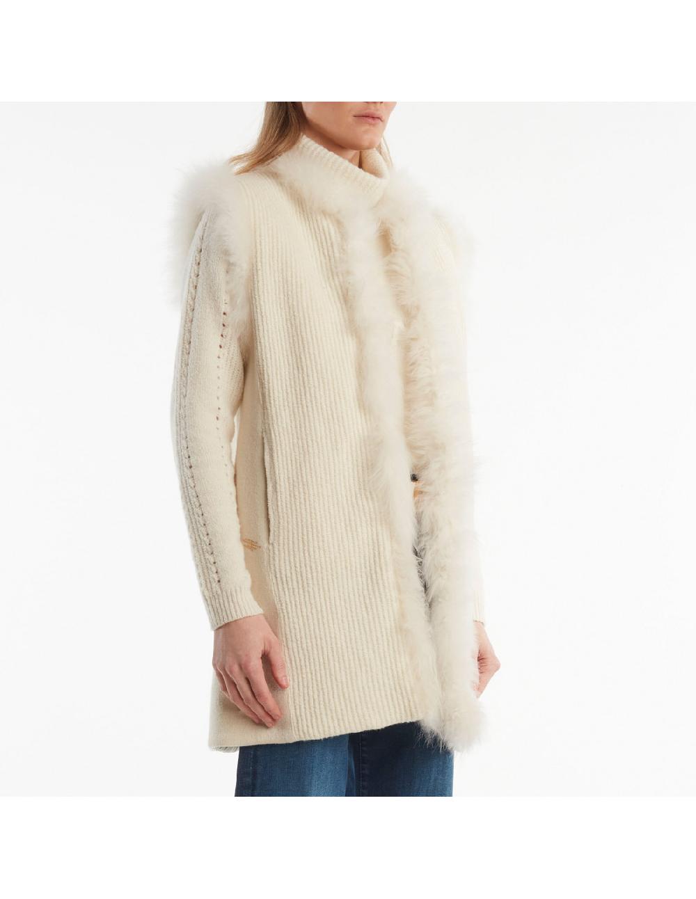 Angelo marani GILET C/BORDI IN PELLICCIA Spedizione Gratuita